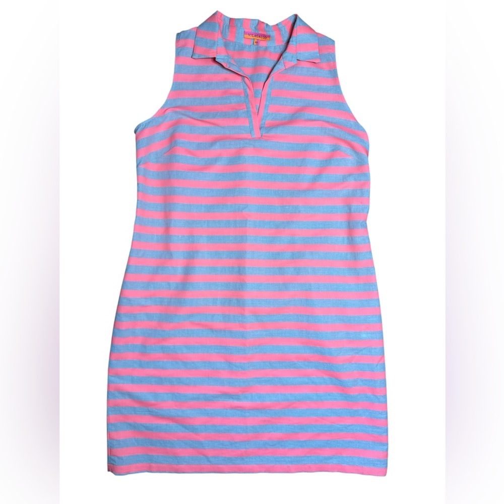 Vilagallo Striped Linen Blend Dress